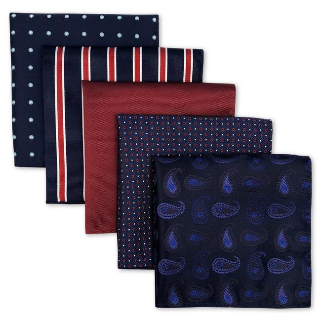 shlax & wing Mens Pocket Square Set 5 Pieces Assorted Classic Handkerchiefs 2-48 Últimos 3 días