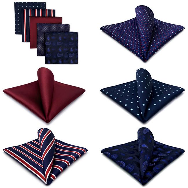 shlax & wing Mens Pocket Square Set 5 Pieces Assorted Classic Handkerchiefs 2-48 Últimos 3 días