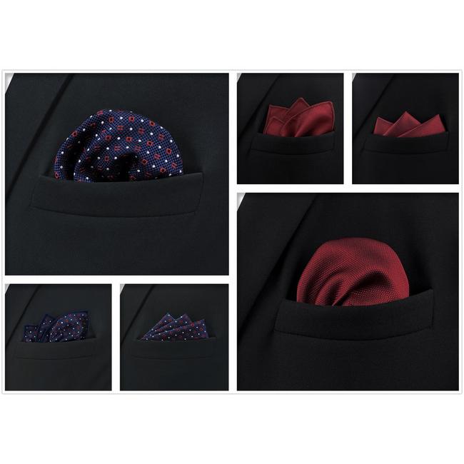 shlax & wing Mens Pocket Square Set 5 Pieces Assorted Classic Handkerchiefs 2-48 Últimos 3 días