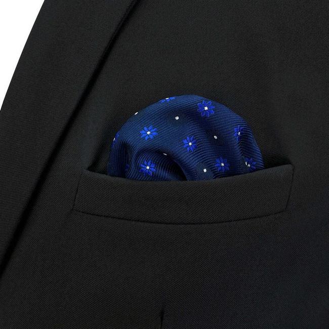 shlax & wing BH56 Blue Floral Mens Pocket Square Classic Fashion Handkerchief Wedding ÚLTIMAS EDICIONES