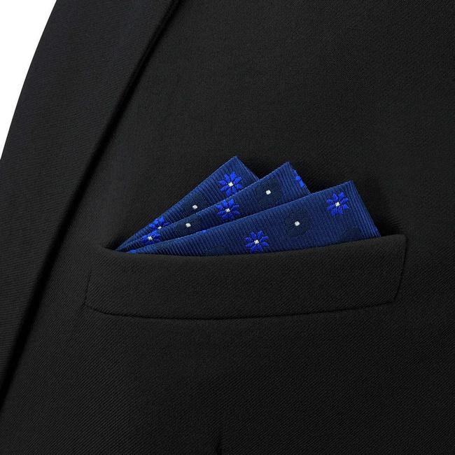 shlax & wing BH56 Blue Floral Mens Pocket Square Classic Fashion Handkerchief Wedding ÚLTIMAS EDICIONES