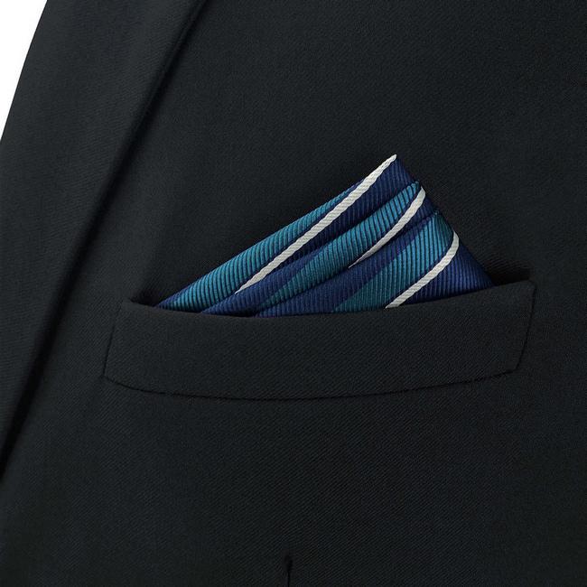 shlax & wing BH59 Blue Striped Mens Pocket Square Fashion Party Classic Business Handkerchief Groom Último día