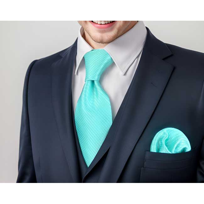 shlax & wing C34 Aqua Solid Silk Mens Necktie Classic Brand New extra long size Fashion Wedding Acceossories Hanky Liquidación