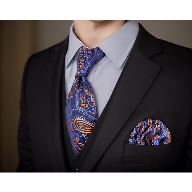 shlax & wing Q8 Floral Azure Golden Yellow Royal Blue Mens Necktie Ties Bow Tie 100% Silk Jacquard Woven Envío internacional gratuito