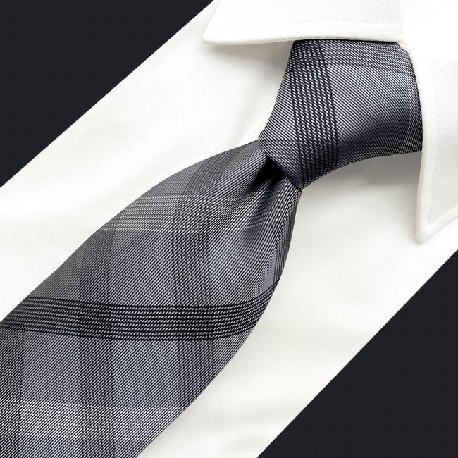 shlax & wing S1 Checked Black Dark Gray Plaids Men’s Ties Neckties 100% Silk Jacquard Woven Bow Tie Cufflinks Set Tienda de fábrica