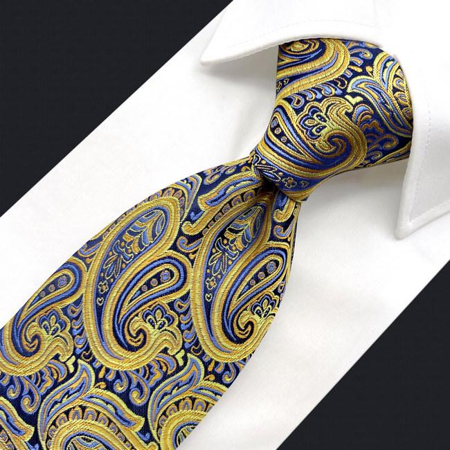shlax & wing U13 Paisley Orange Blue Navy Mens Necktie Ties 100% Silk Jacquard Woven En oferta