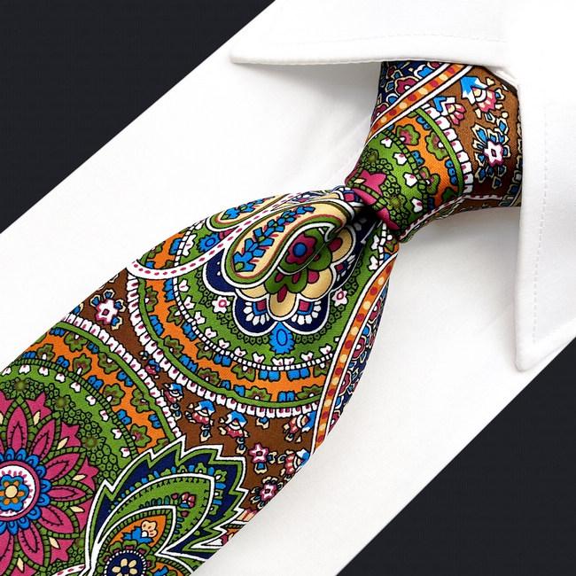 shlax & wing U31 Paisley Multicolor Red Green Yellow Blue Mens Ties Necktie 100% Silk Printing Handmade New Oferta exclusiva
