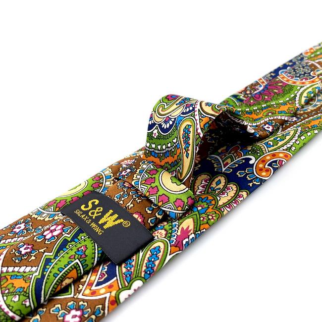 shlax & wing U31 Paisley Multicolor Red Green Yellow Blue Mens Ties Necktie 100% Silk Printing Handmade New Oferta exclusiva