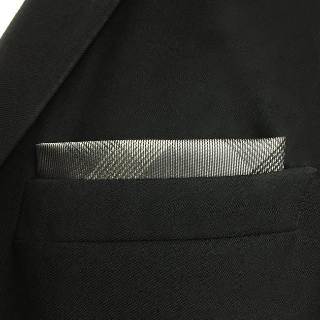 shlax & wing MH1 Checked Black Dark Gray Plaids Pocket Square Mens Neckties Jacquard Woven Hanky Descuento por venta flash