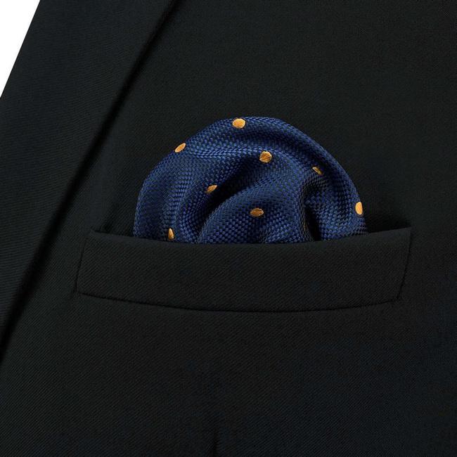 shlax & wing BH54 Blue Polka Dots Mens Pocket Square Classic Fashion Business Handkerchief Acceossories Wedding En línea