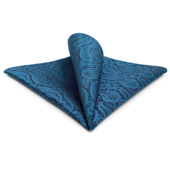 shlax & wing BH62 Dark Teal Paisley Mens Pocket Square Fashion Party Classic Handkerchief Acceossories Wedding Outlet