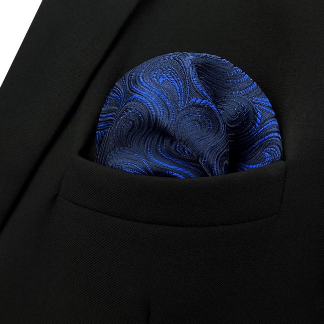 shlax & wing FH14 Navy Abstract Mens Pocket Square Classic Fashion Handkerchief Acceossories Wedding Rebajas