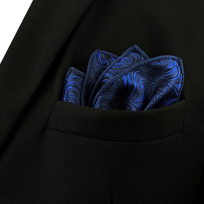 shlax & wing FH14 Navy Abstract Mens Pocket Square Classic Fashion Handkerchief Acceossories Wedding Rebajas