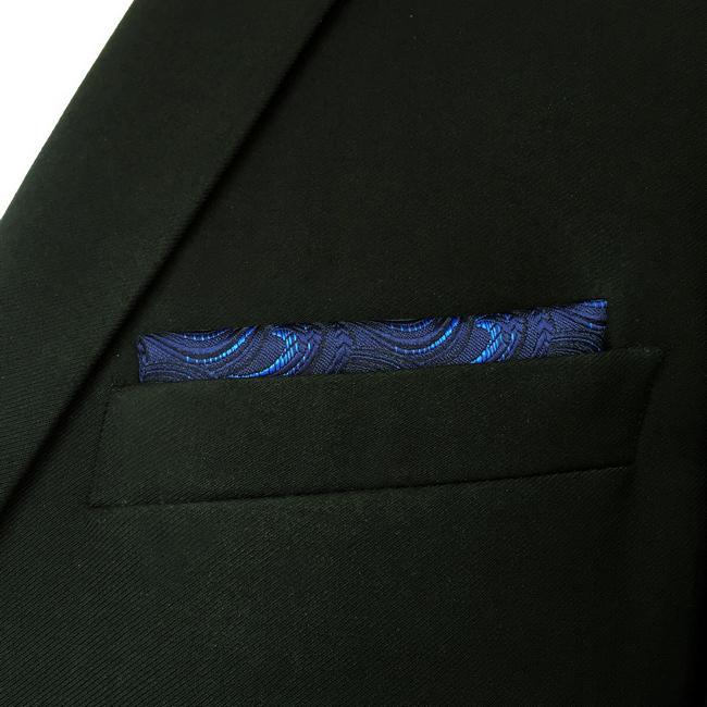 shlax & wing FH14 Navy Abstract Mens Pocket Square Classic Fashion Handkerchief Acceossories Wedding Rebajas