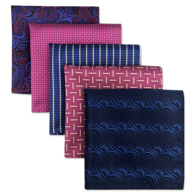 shlax & wing 5 Pieces Assorted Fashion Mens Pocket Square Classic Handkerchiefs Set 1-35 Venta caliente