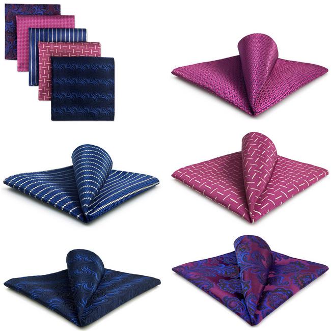 shlax & wing 5 Pieces Assorted Fashion Mens Pocket Square Classic Handkerchiefs Set 1-35 Venta caliente