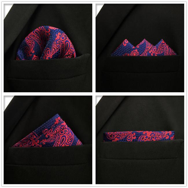 shlax & wing 5 Pieces Assorted Fashion Red Mens Pocket Square Classic Handkerchiefs Set 1-21 Gran oferta