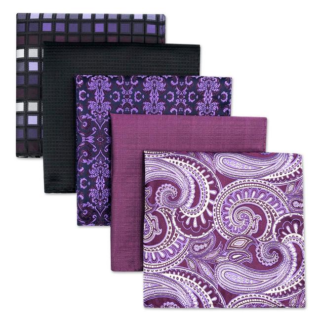 shlax & wing 5 Pieces Assorted Mens Pocket Square Fashion Classic Handkerchiefs Set 1-39 Rebajas de fábrica