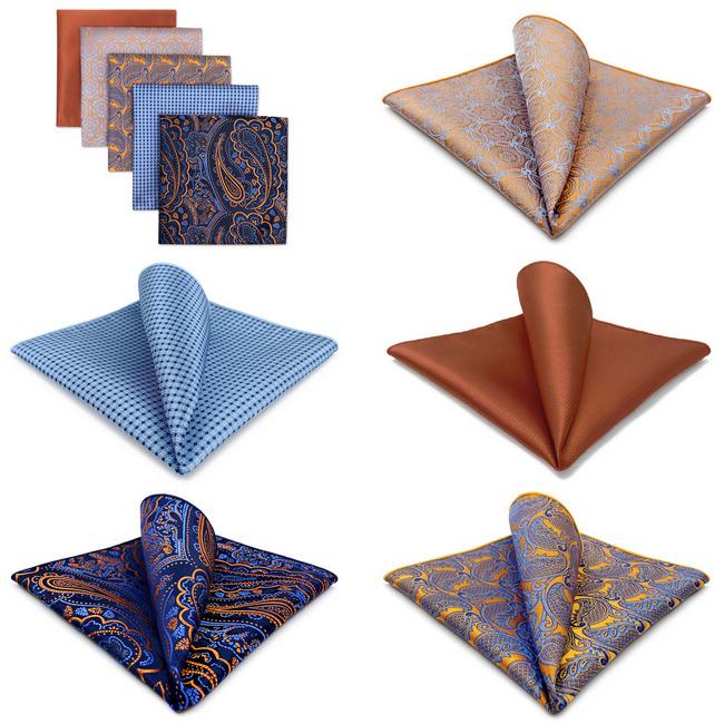 shlax & wing 5 Pieces Assorted Mens Pocket Square Fashion Classic Handkerchiefs Set 1-40 Los más vendidos