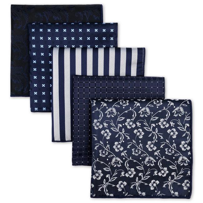 shlax & wing 5 Pieces Assorted Mens Pocket Square Fashion Classic Handkerchiefs Set 1-44 Descuento