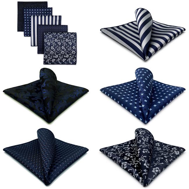 shlax & wing 5 Pieces Assorted Mens Pocket Square Fashion Classic Handkerchiefs Set 1-44 Descuento