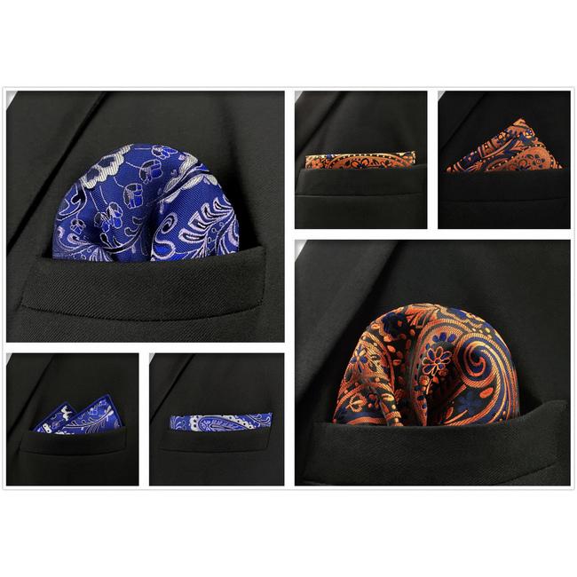 shlax & wing 5 Pieces Assorted Mens Pocket Square Fashion Classic Handkerchiefs Set 2-62 Tienda