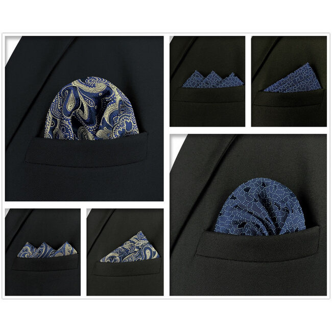 shlax & wing 5 Pieces Assorted Mens Pocket Square Fashion Classic Handkerchiefs Set 1-53 Tienda