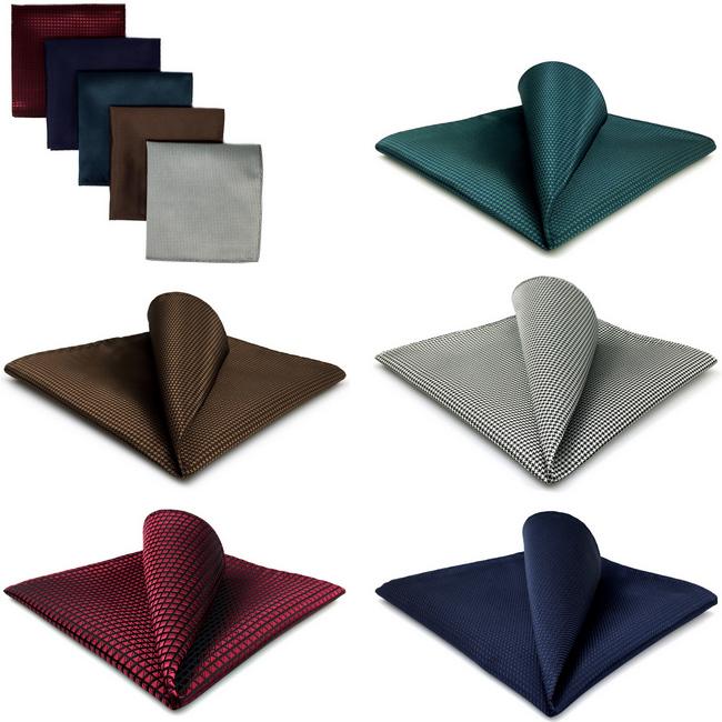 shlax & wing 5 Pieces Assorted Mens Pocket Square Solid Color Fashion Classic Handkerchiefs Set 1-16 Liquidación
