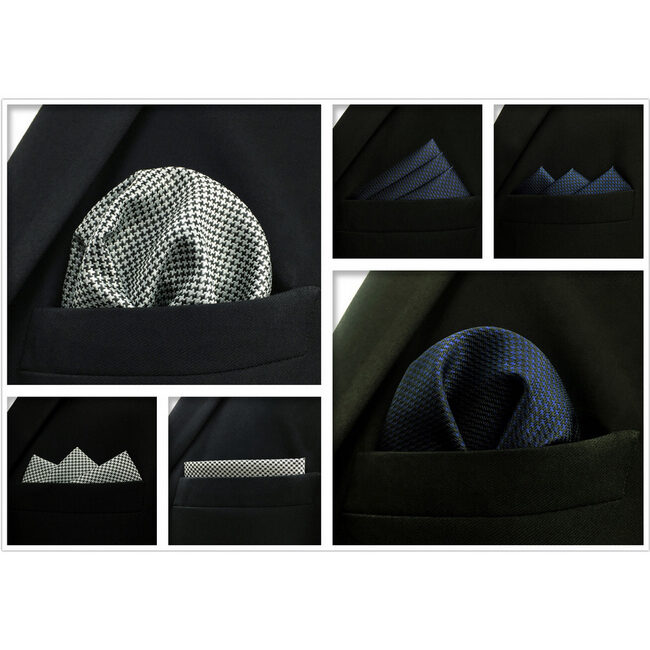 shlax & wing 5 Pieces Assorted Mens Pocket Square Solid Color Fashion Classic Handkerchiefs Set 1-16 Liquidación