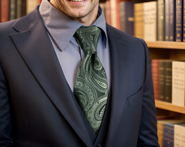 shlax & wing Y30 Deep green Paisley Silk Jacquard Woven Classic Fashion Men Necktie Tie Rebajas top