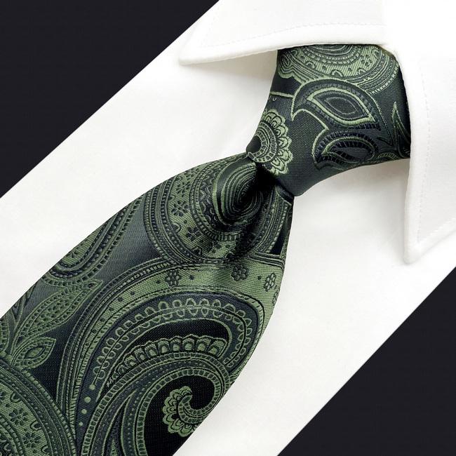 shlax & wing Y30 Deep green Paisley Silk Jacquard Woven Classic Fashion Men Necktie Tie Rebajas top