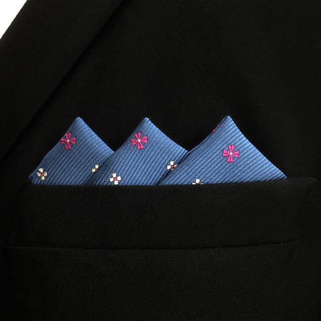 shlax & wing FH16 Blue Floral Mens Pocket Square Classic Fashion Handkerchief Acceossories Wedding Envío gratis