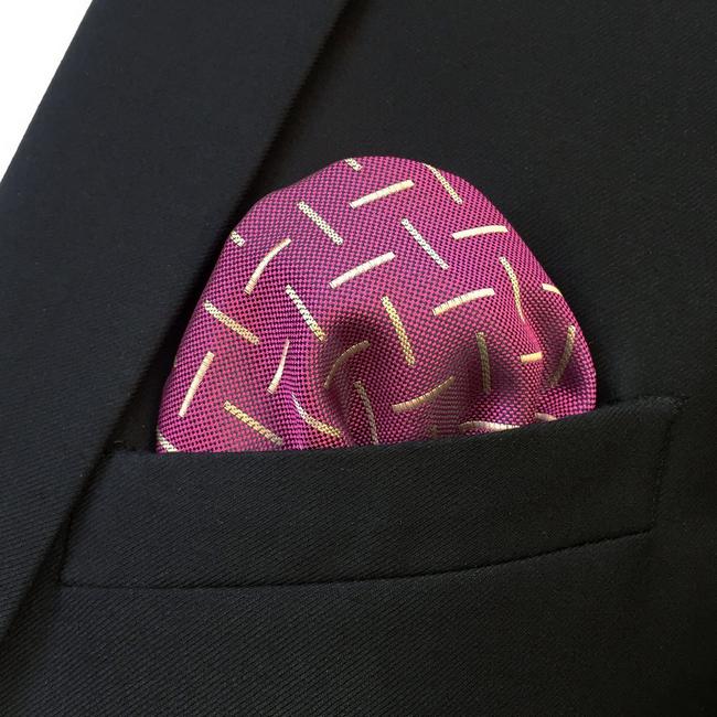 shlax & wing FH17 Pink Abstract Mens Pocket Square Classic Fashion Handkerchief Acceossories Wedding Oferta especial