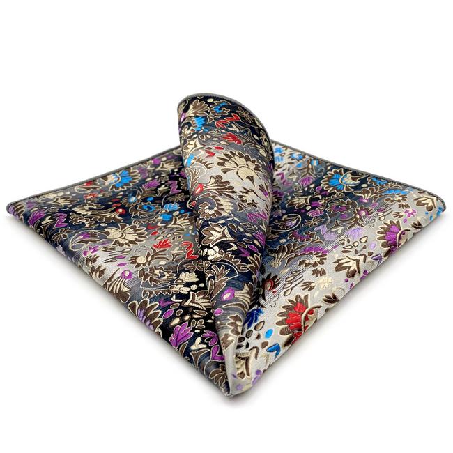 shlax & wing PH12 Floral multi-color Pocket Square Mens Neckties Jacquard Woven COMPRAR AHORA