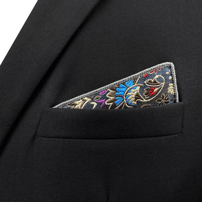 shlax & wing PH12 Floral multi-color Pocket Square Mens Neckties Jacquard Woven COMPRAR AHORA