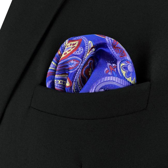 shlax & wing BH34 Multicolor Geometric Mens Pocket Square Party Fashion Hanky Wedding Jacquard Handkerchief Gift Precio de fábrica