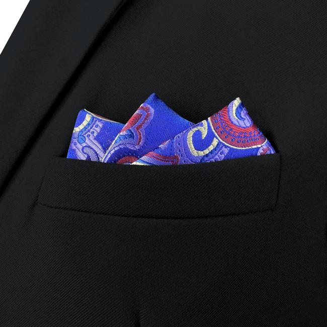 shlax & wing BH34 Multicolor Geometric Mens Pocket Square Party Fashion Hanky Wedding Jacquard Handkerchief Gift Precio de fábrica