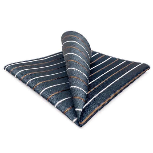 shlax & wing BH43 Dark Grey Striped Mens Pocket Square Business Classic Promoción por tiempo limitado