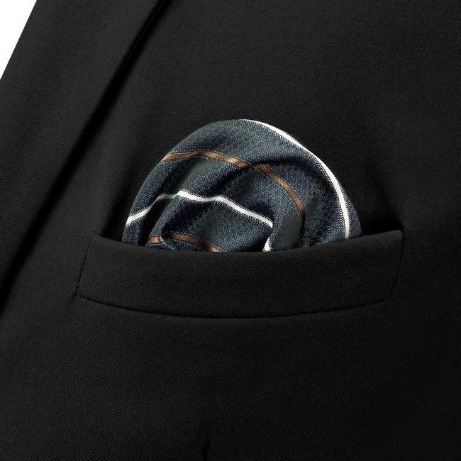 shlax & wing BH43 Dark Grey Striped Mens Pocket Square Business Classic Promoción por tiempo limitado