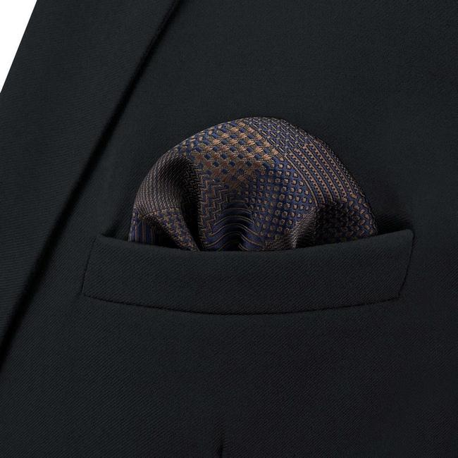 shlax & wing BH53 Brown Checkes Mens Pocket Square Classic Fashion Business Groom Handkerchief Gift Oferta especial de fábrica