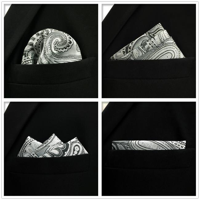 shlax & wing 5 Pieces Assorted Paisley Fashion Mens Pocket Square Classic Handkerchiefs Set 2-10 Promoción trimestral