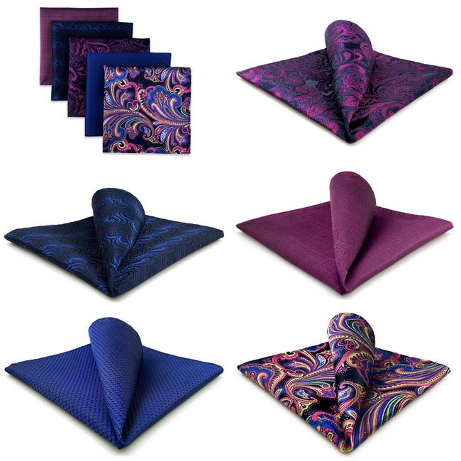 shlax & wing 5 Pieces Assorted Paisley Fashion Mens Pocket Square Classic Handkerchiefs Set 1-67 Solo queda un día