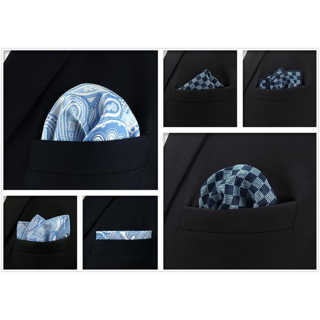 shlax & wing 5 Pieces Assorted Paisley Mens Pocket Square Fashion Classic Handkerchiefs Set 1-2 Superdescuento