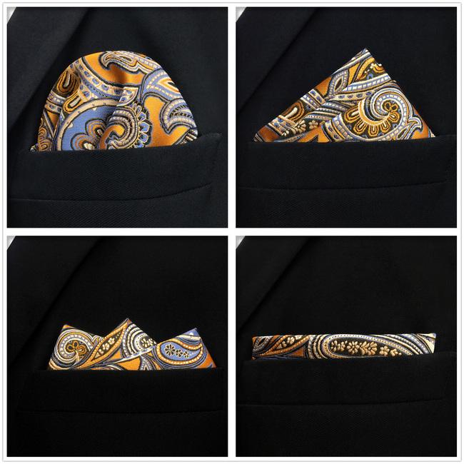 shlax & wing 5 Pieces Assorted Paisley Mens Pocket Square Fashion Classic Handkerchiefs Set 1-7 Grandes descuentos