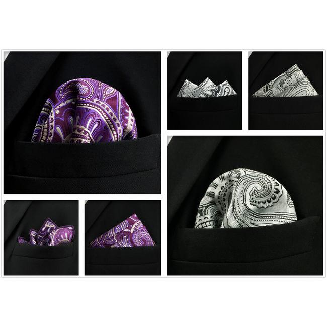shlax & wing 5 Pieces Assorted Paisley Mens Pocket Square Fashion Classic Handkerchiefs Set 1-7 Grandes descuentos
