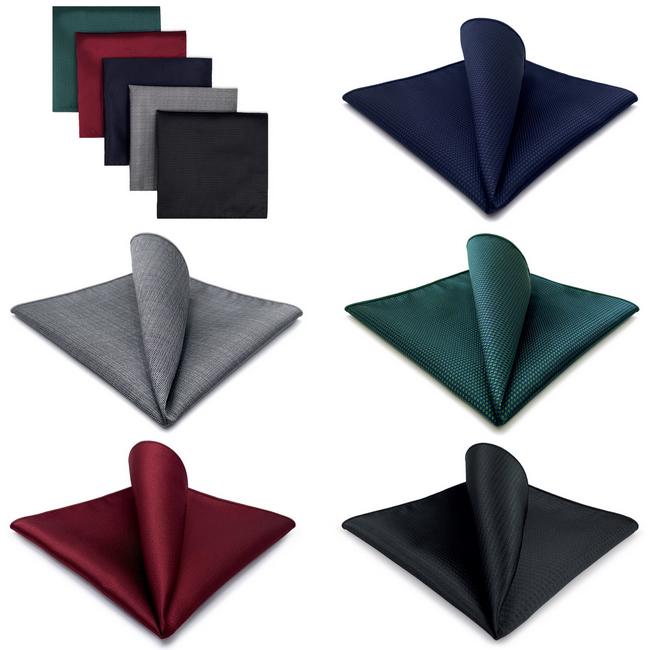 shlax & wing 5 Pieces Assorted Solid Color Fashion Mens Pocket Square Classic Handkerchiefs Set 2-9 Envío internacional gratuito