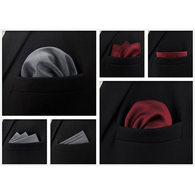 shlax & wing 5 Pieces Assorted Solid Color Fashion Mens Pocket Square Classic Handkerchiefs Set 2-9 Envío internacional gratuito