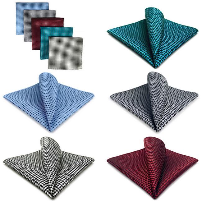 shlax & wing 5 Pieces Assorted Solid Color Mens Pocket Square Fashion Classic Handkerchiefs Set 1-9 Tienda de fábrica