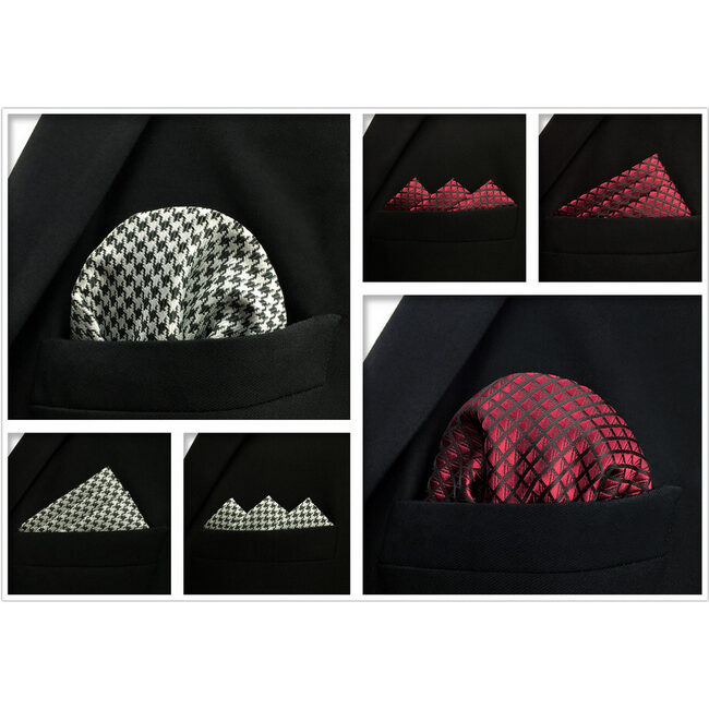 shlax & wing 5 Pieces Assorted Solid Color Mens Pocket Square Fashion Classic Handkerchiefs Set 1-9 Tienda de fábrica