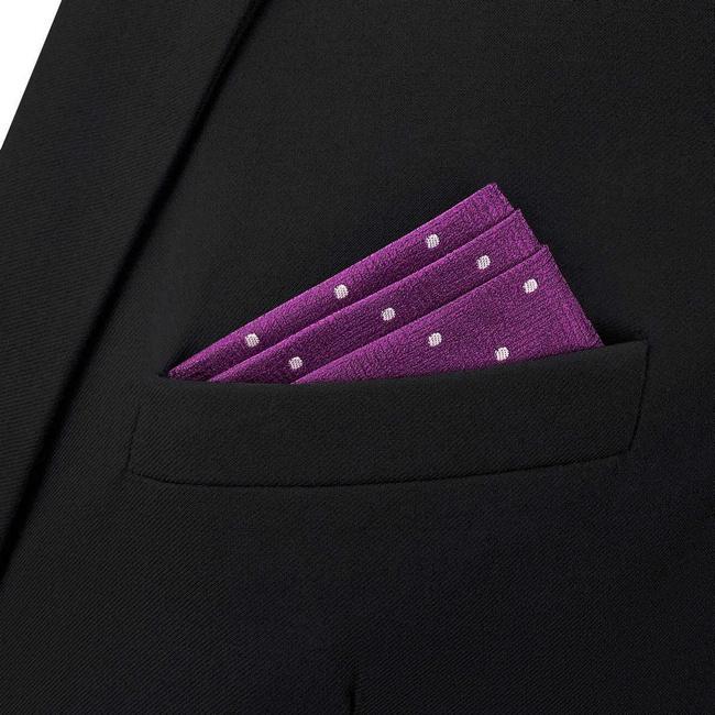 shlax & wing BH63 Dark Magenta Purple Dots Mens Pocket Square Classic Fashion Wedding Handkerchief Gift Ahorra y exporta